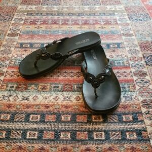 Black Jeweled & Beaded Sandal